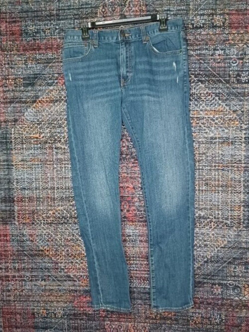 JCREW mens dark distressed FLEX slim fit jeans 32x32 EUC